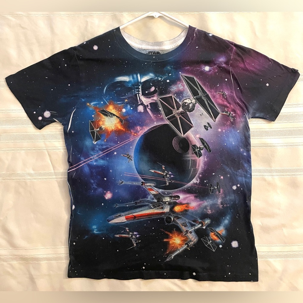 STAR WARS ~ Fifth Sun~ X Wing Tie Fighter  Death Star ~ T-shirt Adult Med